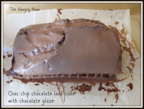 Choc chip chocolate  loaf cake with chocolate glaze  The Hungry Mum